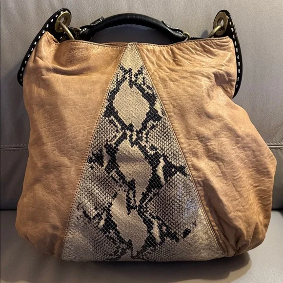 Cynthia Rowley Tan Leather Snake Women's Bag - Picture 2 of 6